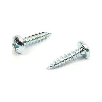 Vrut Vrut do dřeva s půlkulatou hlavou 4,5x25 zinek bílý křížová drážka PZ (Univerzální vrut, půlkulatá hlava, PZ, zinek bílý)