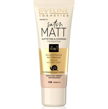 Make-up Eveline Cosmetics Satin Matt matující make-up se šnečím extraktem odstín 102 Vanilla 30 ml