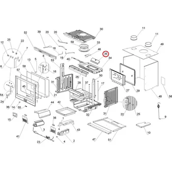 Krbová kamna La Nordica - Litinová komínová klapka Inserto 60 a 70 Ventilato, 70 H49, 70 Tondo, 70 Prismatico