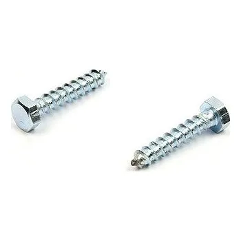 Dílna Podstavcový vrut do dřeva 6x30 zinek bílý, DIN 571 (Vrut se šestihrannou hlavou)