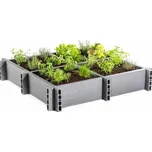 Ecoo Vyvýšený záhon z recyklovaného plastu Flexi, Ecoplanc šedá