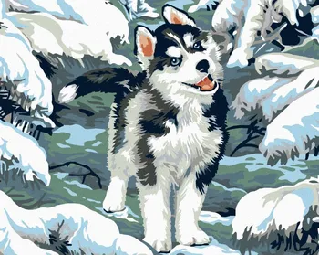 Zuty Malý Husky 40 x 50 cm vypnuté plátno na rám