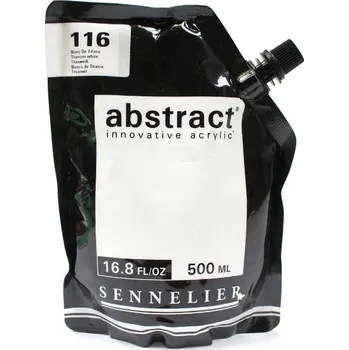 Vodová barva Sennelier Akrylová barva Abstract 500ml - Titanium white 116, bílá