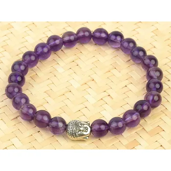 Náramek Náramek ametyst Buddha kuličky 8mm