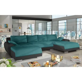 Sedací souprava Rozkládací sedací souprava BOLF U tyrkysová / tmavě šedá