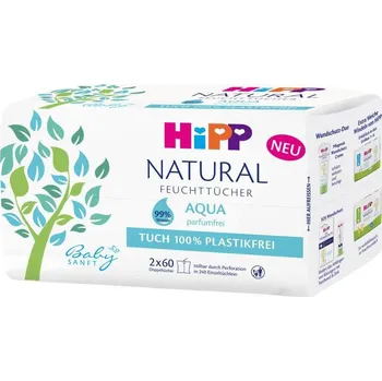 Dětský vlhčený ubrousek HiPP Babysanft Natural Aqua, 2x 60 ks