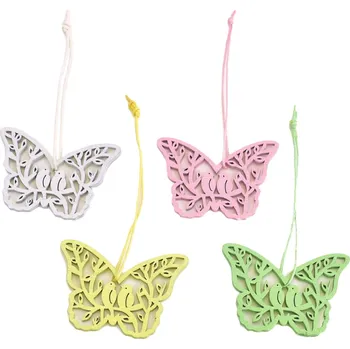Velikonoční dekorace Perforovaní motýlci na zavěšení 4 ks