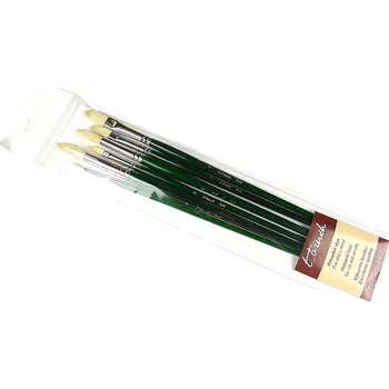 Umělecký štětec T_brush Štětce kulaté a ploché přírodní vlas sada č.06 (6ks)