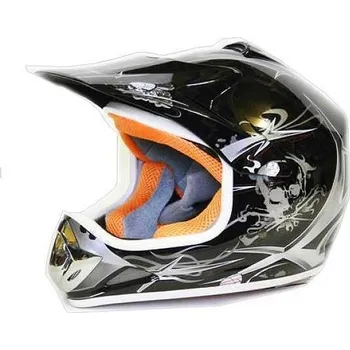 Helma na motorku Dětská moto přilba Nitro v černé barvě