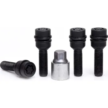 Autodoplněk Pojistné bezpečnostní šrouby M14x1,5x45 kulová R14 pohyblivá, klíč 17, SICUSTAR BVN545RAR14SW17, černé