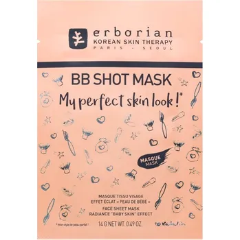 Pleťová maska Erborian BB Shot Mask plátýnková maska s rozjasňujícím účinkem 14 g