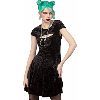 Dámské šaty šaty dámské KILLSTAR - Blasphemia Keyhole Skater - Black - S