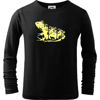 Chlapecké tričko Froggy Night - Triko dětské Long Sleeve - 122 cm/6 let ( Černá )