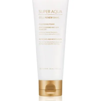 Přípravek na čištění pleti a oči Missha Super Aqua Cell Renew Snail čisticí pěna se šnečím extraktem 100 ml