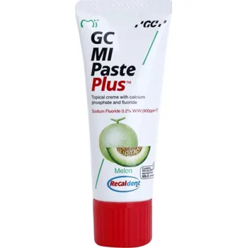 zubní pasta GC MI Paste Plus remineralizační ochranný krém pro citlivé zuby s fluoridem příchuť Melon 35 ml