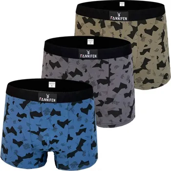 Boxerky PeSaiL Pánské bavlněné boxerky - Geometrie ( 3ks v balení ) Barva: Mix barva, Velikost: L