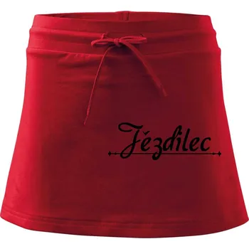 Dámská sukně Staročeština - Jezdilec - zcestovalý člověk - Sportovní sukně - two in one - XS ( Červená )