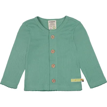 Dívčí mikina Dětský kabátek na knoflíky Zelená vroubky loud + proud Velikost: 86/92