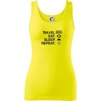 Dámské tričko Eat sleep travel - Van - Dámské tílko - 2XL ( Citrónová )