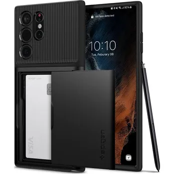 Pouzdro na mobilní telefon Spigen Slim Armor CS pro Samsung Galaxy S22 Ultra černé