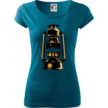 Dámské tričko Petrolejka s horami - Dámské triko Pure - S ( Petrolejová )