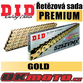 Řetězová sada pro motocykl Řetězová sada D.I.D Premium ZVM-X2 X-ring GOLD + kalená řetězová kola, Honda CRF 1000 L Africa Twin Adventure Sport 18-19