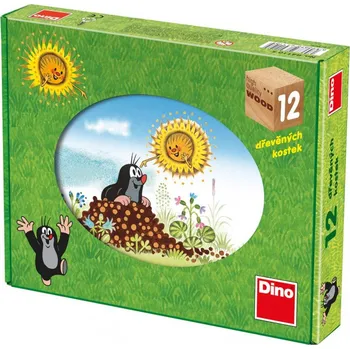 Dino Kubus dřevěné kostky 12 ks, Krtkův rok
