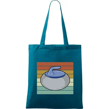 Curling vintage - Taška bavlněná - 42 x 38 cm ( Petrolejová )