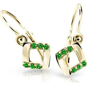 Náušnice Cutie Jewellery Dětské náušnice zlaté C2268Z-Green