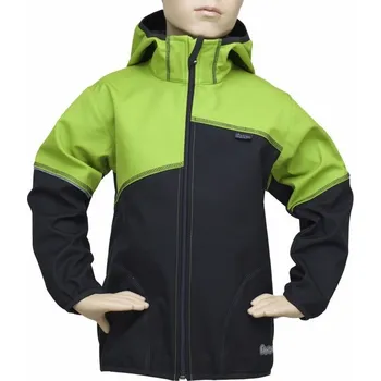 Dívčí bunda Fantom BUNDA SOFTSHELL S MEMBRÁNOU 30000/15000 - ČERNO LIMETKOVÁ 80