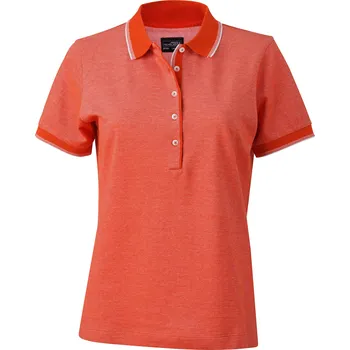 Dámské tričko Dámské triko s límečkem trendy JAMES NICHOLSON JN703 GRENADINE/WHITE XL