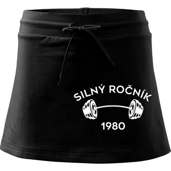 Dámská sukně Silný ročník - Letopočet 1980 - Sportovní sukně - two in one - S ( Černá )
