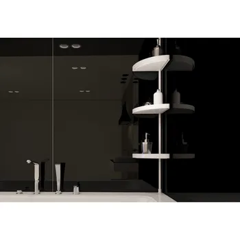 Drátěná police wela rohová teleskopická police do sprchy bílá 4012750