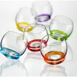 Crystalex Barevné tančící sklenice Crazy whiskovky 6ks. Objem 390 ml