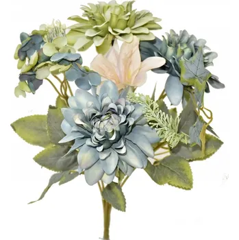 umělá květina Kytička jiřina mix zelená, 31 cm (124123 055 EV79 jiřina zelená)