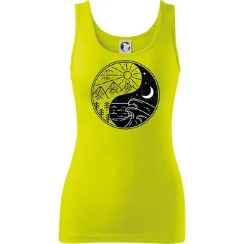 Yin & Yang hory a moře - Dámské tílko - S ( Limetková )