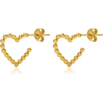 Náušnice Troli Romantické pozlacené náušnice ve tvaru srdce + 2 měsíce na vrácení zboží