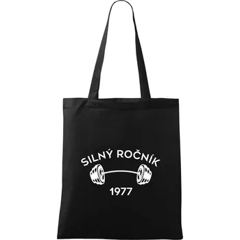 Silný ročník - Letopočet 1977 - Taška bavlněná - 42 x 38 cm ( Černá )
