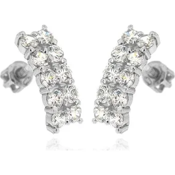 Šperk Zlatnictví U Kostela Stříbrné náušnice s bílými kamínky 810b 600449018