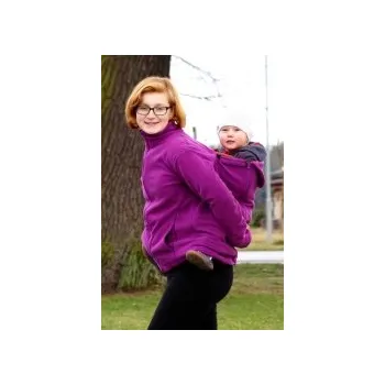 Těhotenská mikina Šanami - Fleecová mikina pro nošení dětí a těhotné maminky - 3v1 - fialová, Velikost L