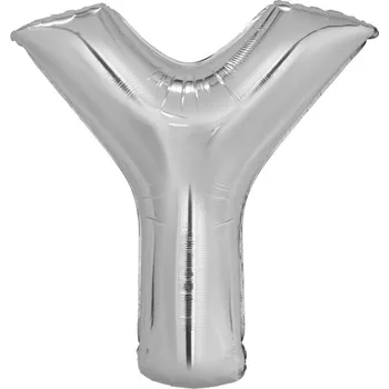 Balónek Písmeno Y stříbrné foliový balónek 86 cm Amscan 9909574