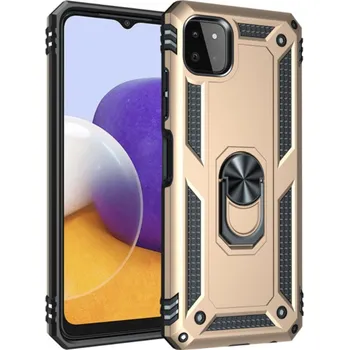Pouzdro na mobilní telefon Armor ring obrněné ochranné pouzdro pro Samsung Galaxy A22 5G Barva: Béžová