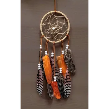 Lapač snů Lapač snů "ORANŽOVÁ PÍRKA 12.5x40cm