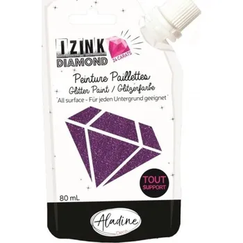 Speciální výtvarná barva Diamantová barva Aladine Izink Diamond 24 Carats 80 ml - fialová -