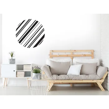 Samolepící dekorace Kruh z čar samolepka na zeď 60 x 60 cm