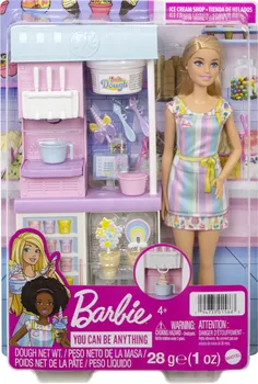 Panenka Barbie HCN46 Prodavačka zmrzliny blondýnka herní set