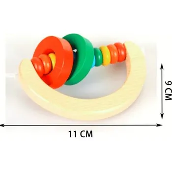 Dřevěná hračka Montessori dřevěné hračky - chrastítko s kruhy Varianta: Chrastítko, půlkruh