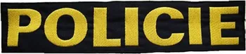 Nášivka Navys Nášivka Policie velká černá se žlutou nití Velcro
