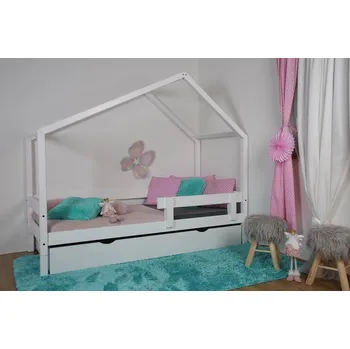 Dětská postel MAXIDO Dětská postel domeček Dita - jeden šuplík 200x120 Bílá (Český výrobek)