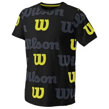 CHLAPECKÉ TRIKO WILSON ALL OVER LOGO TECH TEE black S